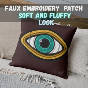 Fake Embroidery Patch Evil Eye|PNG | Faux Stitch Design | Printable Embroidered Patch | Digital Download for Shirts, Bags & Stickers