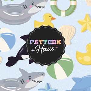Summer Seamless Repeating Pattern, Pool Party Pattern, Pool Floats, Trendy Design Summer Pattern, Digital Instant Download, Seamless Pattern