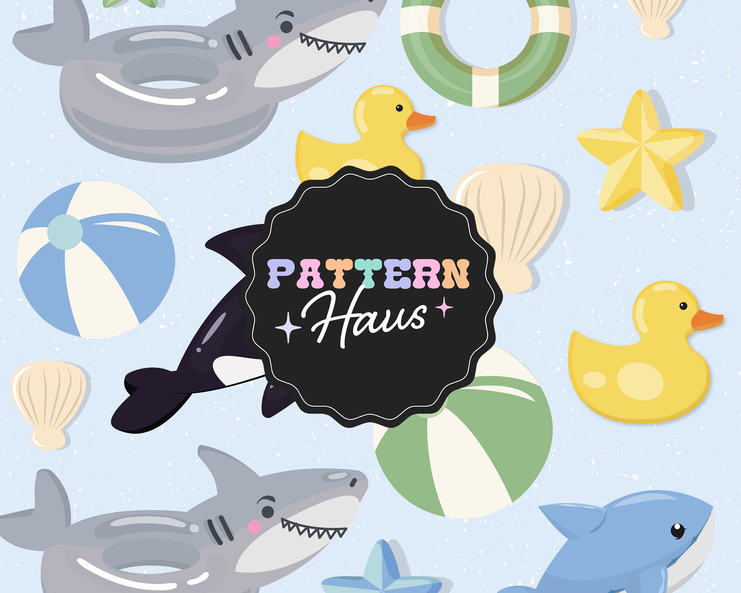 Pool Party Seamless Pattern: Summer Floats Design (digital Download) - Etsy