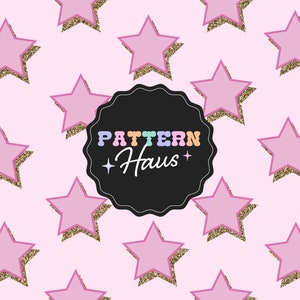 Stars Seamless Repeating Pattern, Glitter Star Pattern, Pink Star, Digital Instant Download, Gifts for Her, Seamless Pattern, Summer Pattern