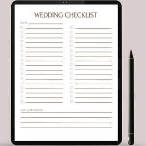 Wedding Checklist Printable Template, Digital Wedding Prep List ...