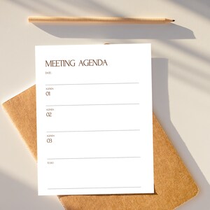 Minimal Meeting Agenda Business / Individual Note Taking Digital ...