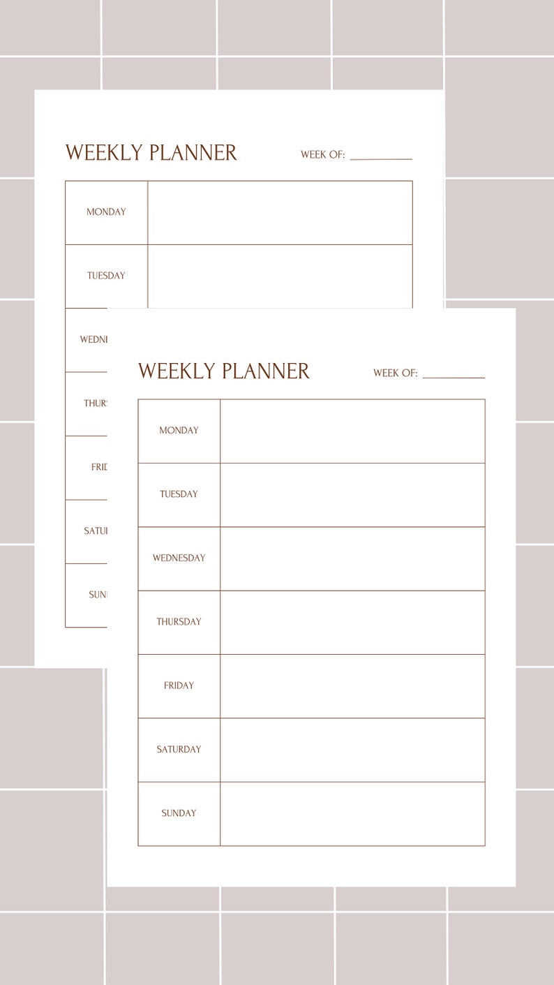 Weekly Planner Printable Landscape Weekly Schedule Digital - Etsy