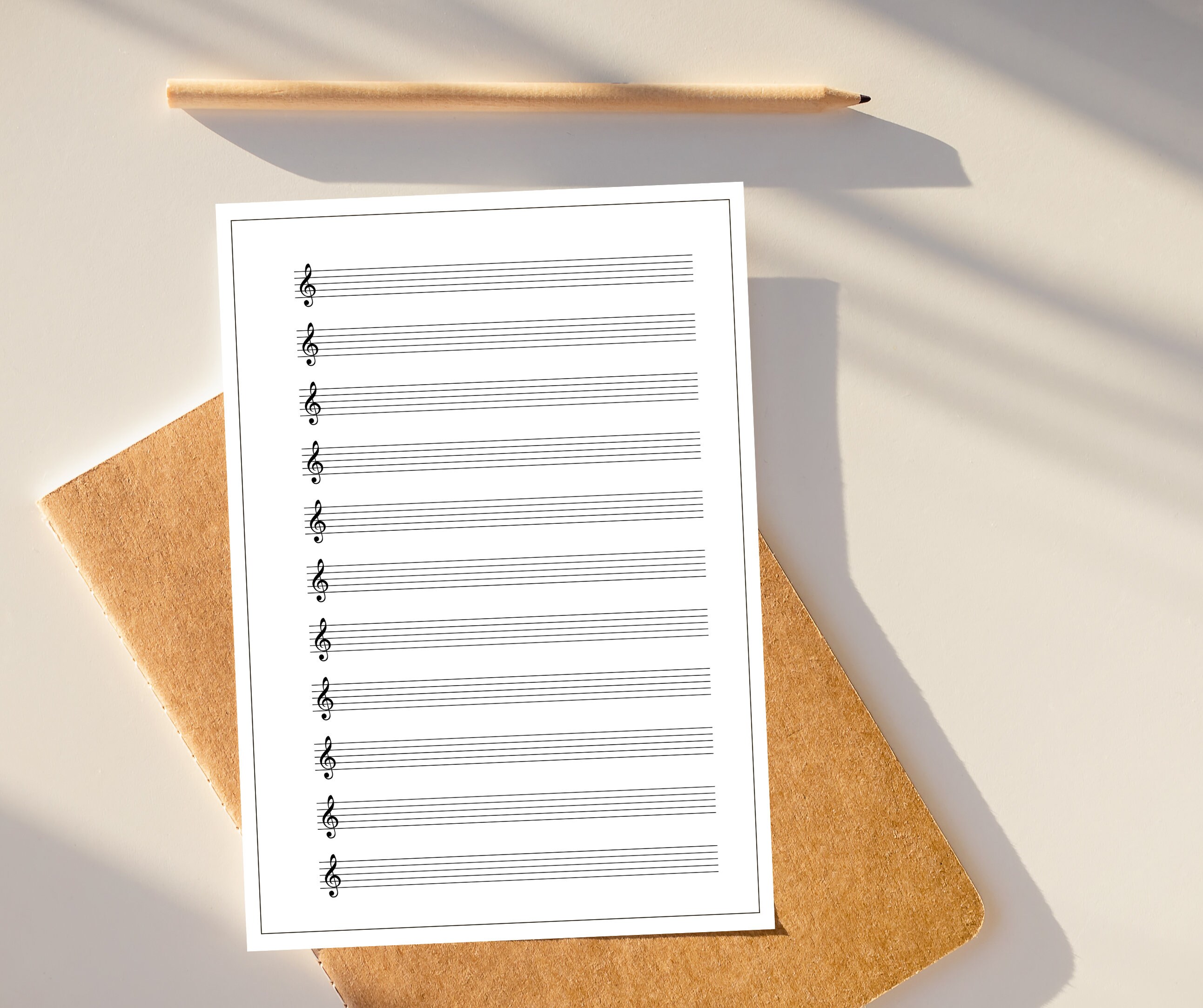 Blank Sheet Music Printable Music Paper Digital Instant - Etsy