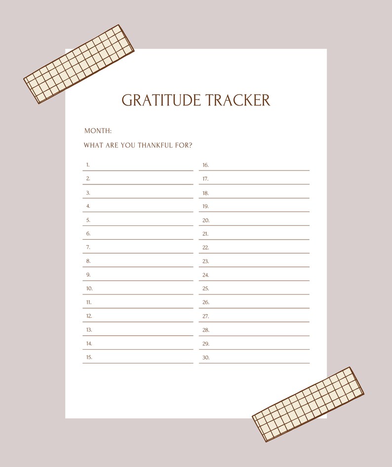 Gratitude Tracker Printable Landscape, Gratitude Journal Digital ...