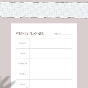 Weekly Planner Printable Landscape Weekly Schedule Digital - Etsy