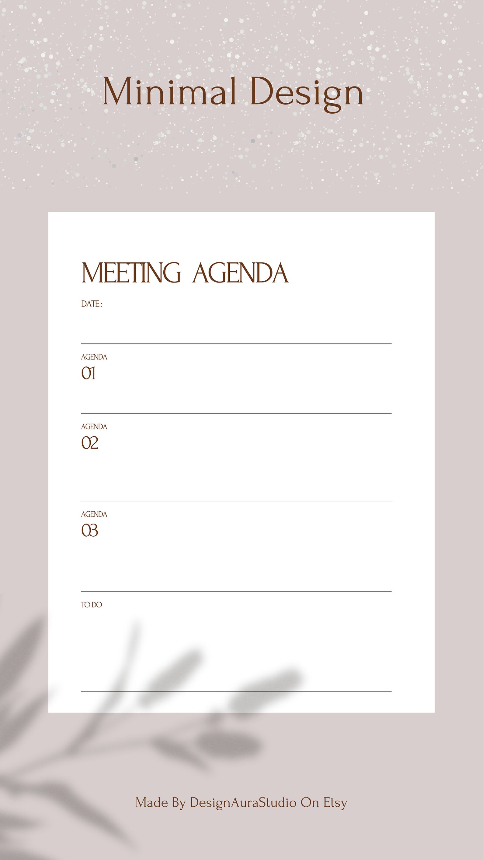 Minimal Meeting Agenda Business / Individual Note Taking Digital ...