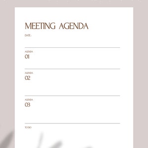 Minimal Meeting Agenda Business / Individual Note Taking Digital ...