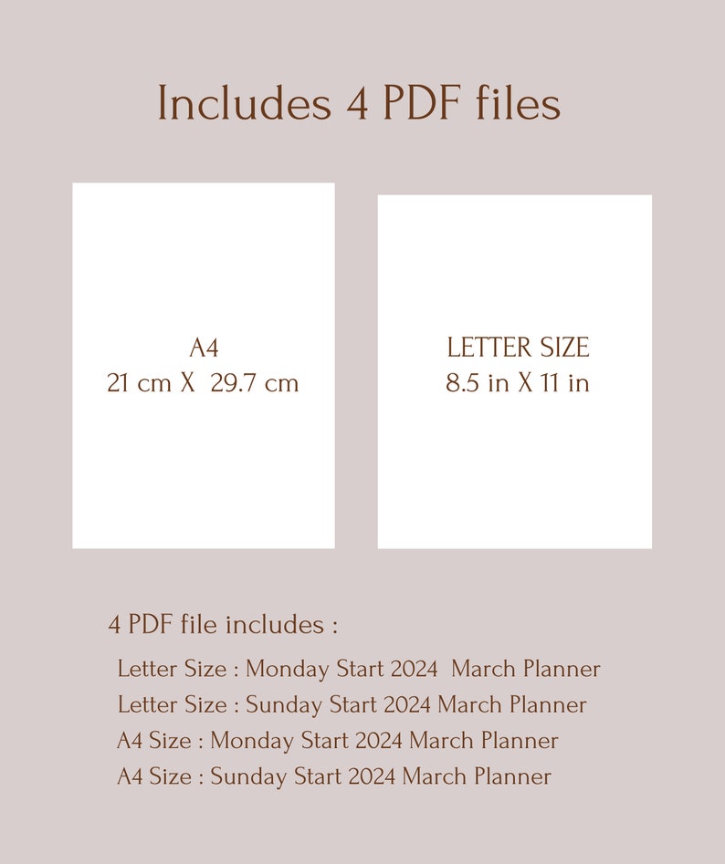 March 2024 Calendar Printable Digital March Planner Monthly Organizer