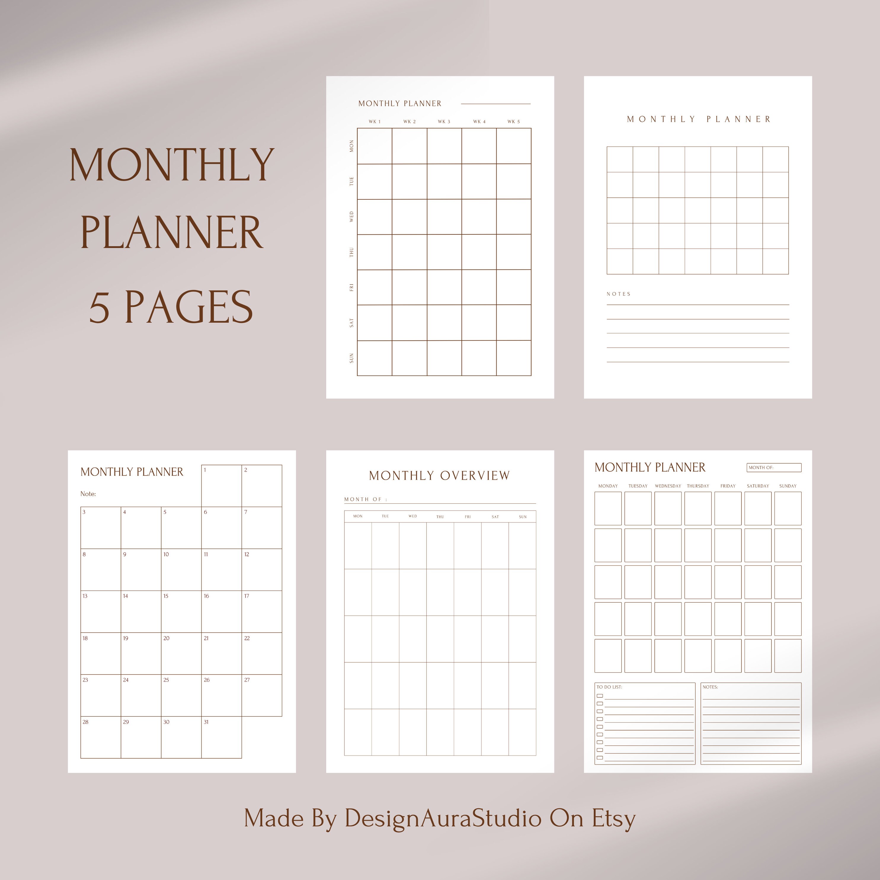 Daily, Weekly, Monthly & Yearly Planner Digital | Planner Set Printable ...