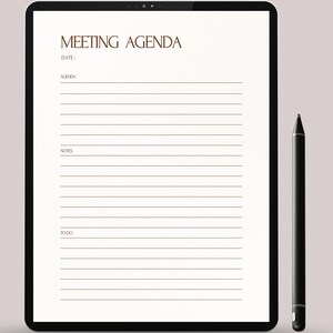 Digital Meeting Agenda Printable Meeting Agenda Business / - Etsy