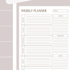 Weekly Planner Printable Landscape Weekly Schedule Digital - Etsy