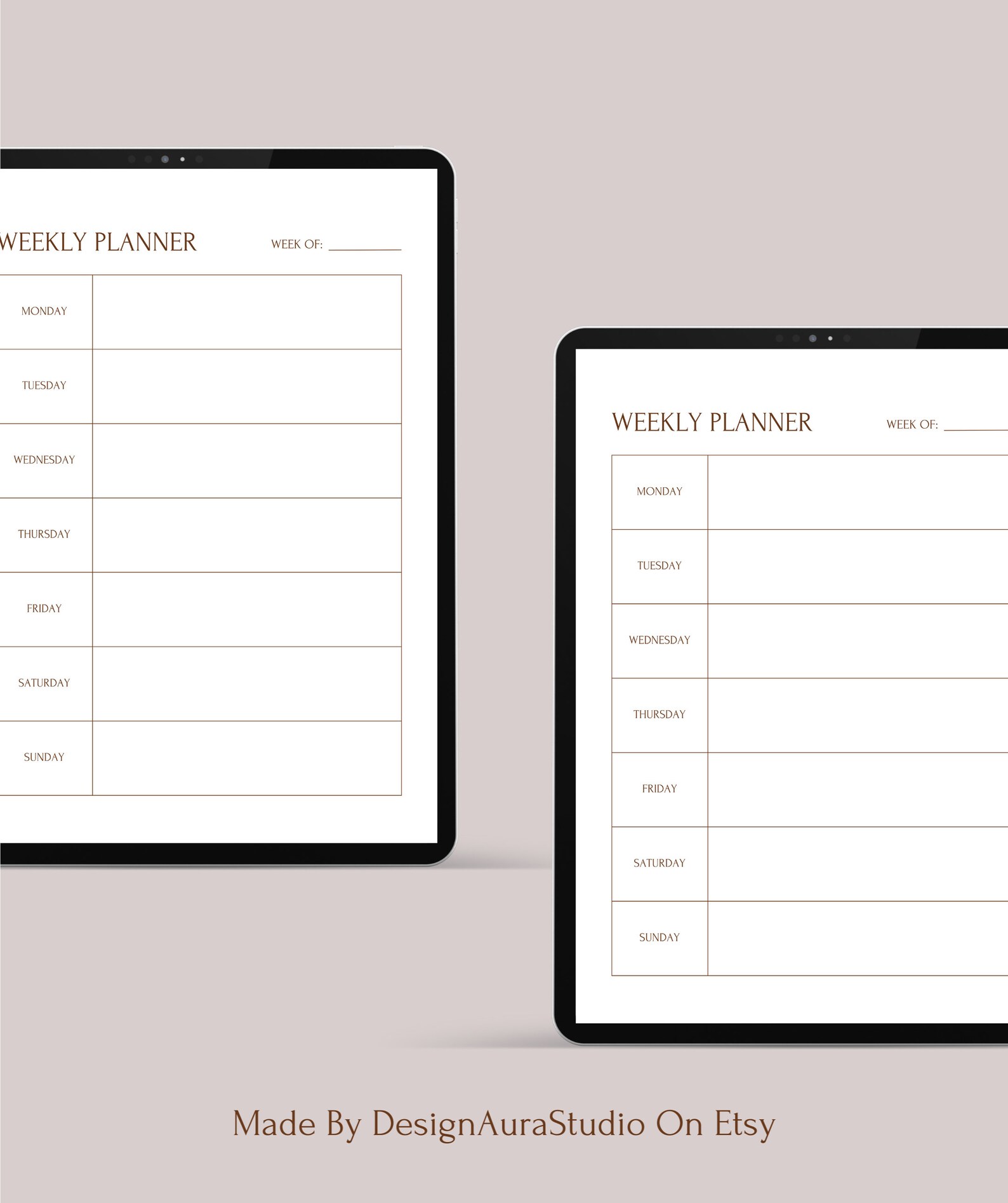 Weekly Planner Printable Landscape Weekly Schedule Digital - Etsy