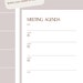 Minimal Meeting Agenda Business / Individual Note Taking Digital ...