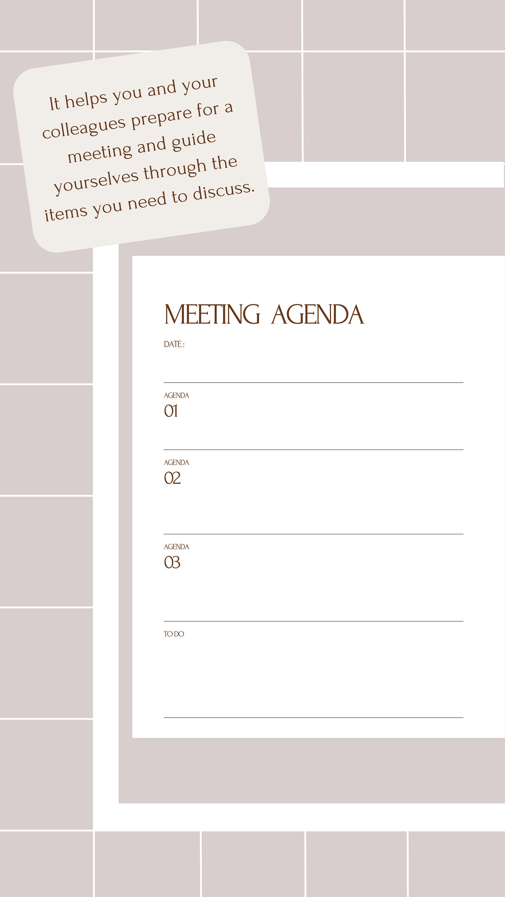 Minimal Meeting Agenda Business / Individual Note Taking Digital ...