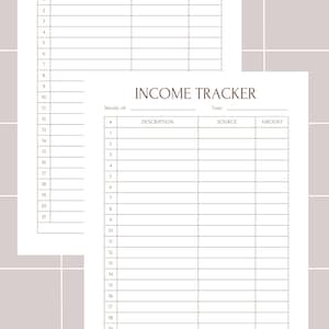 Income Tracker Printable Template Income Log Digital Planner Income Sheet Finance Tracker ...