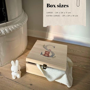 Caja de recuerdos de animales de safari personalizada de gran tamaño: organizador de juguetes decorativo personalizado
