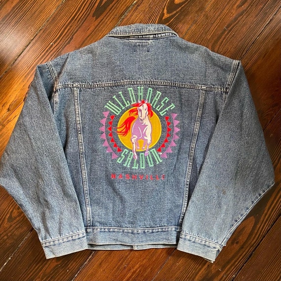 Vintage 90’s Nashville Wildhorse Saloon Denim Jac… - image 3