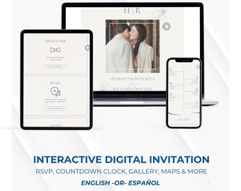 Wedding Digital Invitation, Interactive Web-Based, Elegant Minimalist Design, RSVP Tracker, Bilingual Available