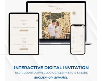 Wedding Digital Invitation, Interactive Web-Based, Elegant Minimalist Terracotta, RSVP Tracker, Bilingual Available