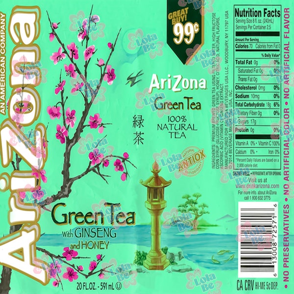 Arizona Green Tea Etsy