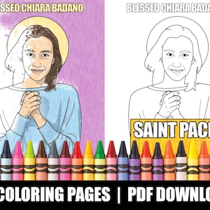 12 pagine da colorare cattoliche di santi - pacchetto n. 2 / formato lettera per la creatività dei bambini / pagine da colorare stampabili / santi cattolici