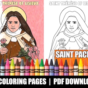 12 pagine da colorare cattoliche di santi - pacchetto n. 6 / formato lettera per la creatività dei bambini / pagine da colorare stampabili / santi cattolici