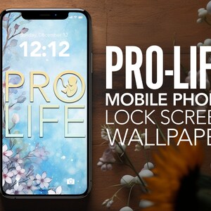 PRO-LIFE Phone Wallpaper / Watercolor Flowers - Pink, White, and Blue