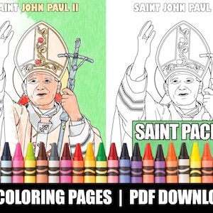 12 pagine da colorare cattoliche di santi - Confezione n. 4 / formato lettera per la creatività dei bambini / pagine da colorare stampabili / Santi cattolici