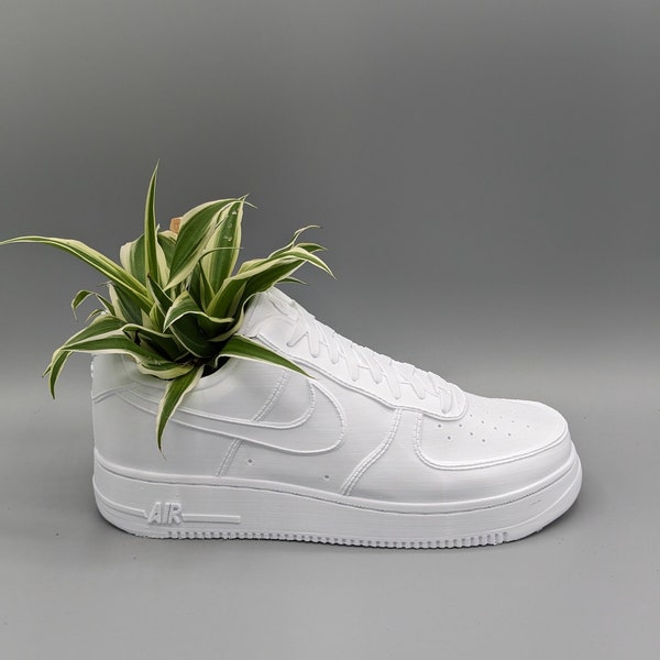 AF1 Planter - Matte White (3D Printed) - Sneaker Planter - Pflanzentopf