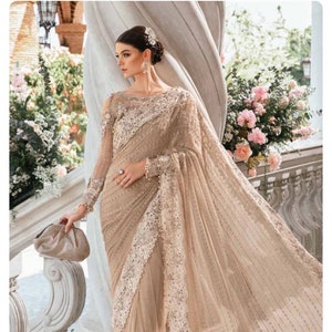 Saree gown designs for wedding online