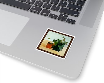 Minecraft Plant Painting Kiss-Cut Sticker