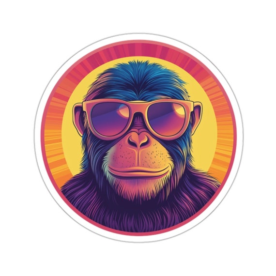 Cool Monkey Wearing Sunglasses Sticker