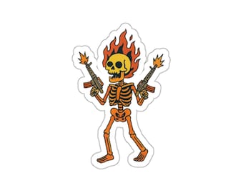 Fire Skeleton Sticker