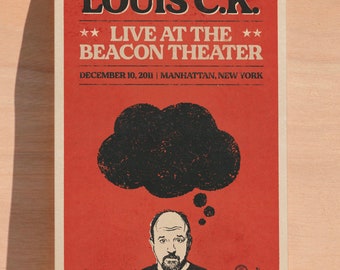 LOUIS CK POSTER - “Live at the Beacon Theater” Vintage Art Print, Gallery Wall Art, Home Wall Decor, Trendy Colorful Dopamine Minimalist