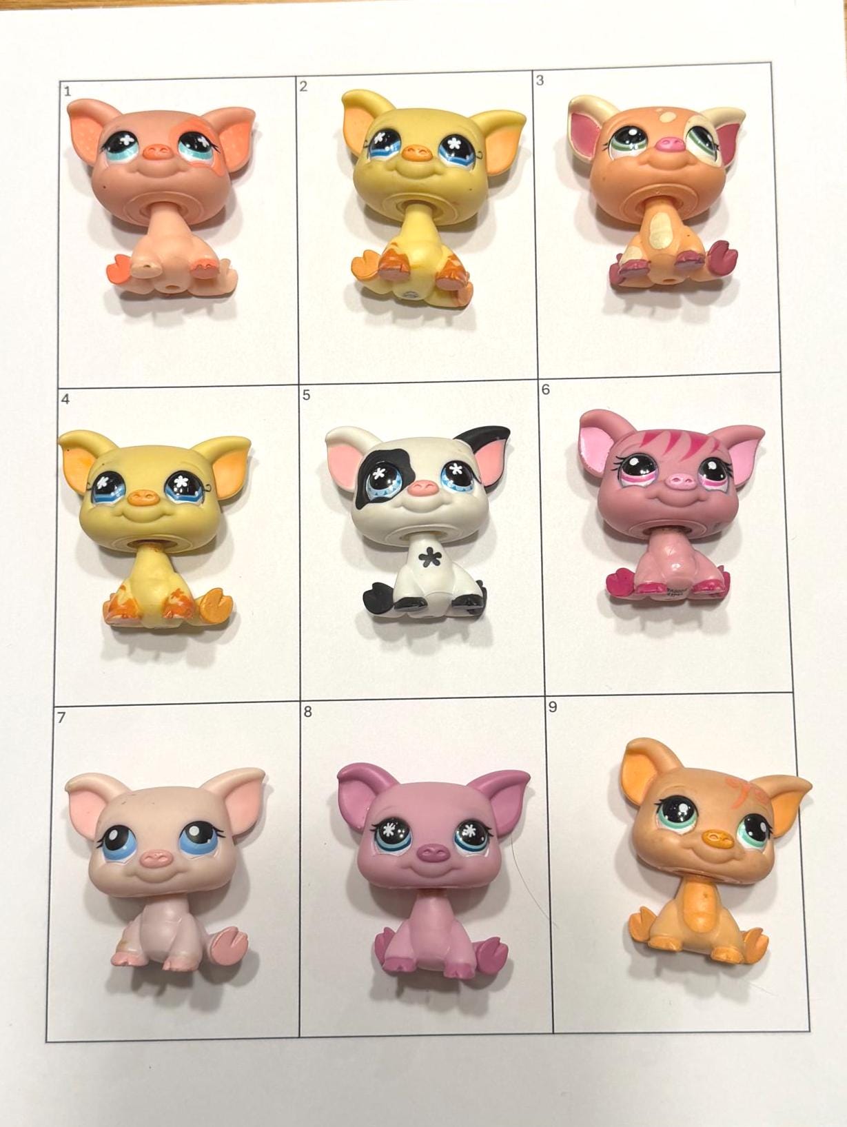 Hasbro Littlest Pet Shop Pink Orange Yellow Pigs, You Choose