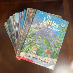 The Littles, Peterson, Rogers, Clark, livros ilustrados vintage, brochuras coloridas, histórias de mistério e aventura para crianças ESCOLHA