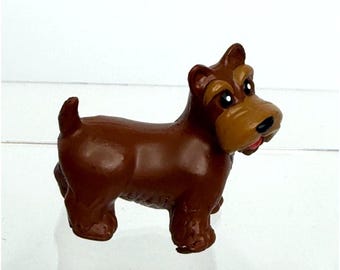 Fisher Price My First Dollhouse brown Puppy DOG Schnauzer Figure Damage Loving