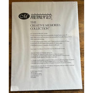 May include: A package of Creative Memories 8 x 10 page protectors. The package includes 15 clear polypropylene sheets, plus one bonus protector, for a total of 32 pages. The protectors are designed to fit Creative Memories albums and protect photos and memorabilia.
