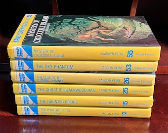 Nancy Drew Linterna amarilla brillante Tapa dura 1997 / Tú eliges el título / Carolyn Keene / Libro de misterio