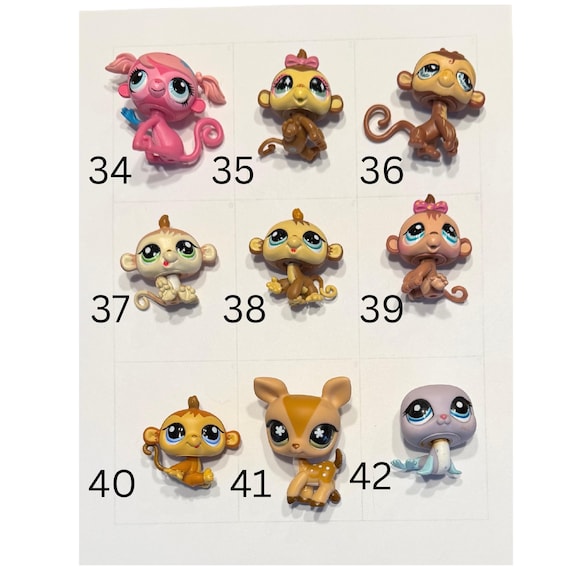 Hasbro Littlest Pet Shop Monkey Bat Lion Chinchilla Raccoon