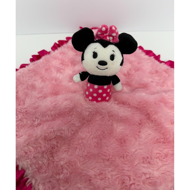 Minnie Maus Disney Hallmark Lovey Itty Bittys Schmusetuch Rosa Rüschen Spielzeug Bild 1