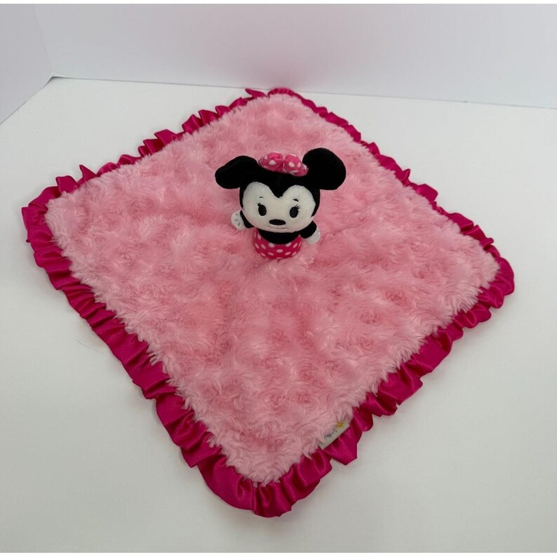 Minnie Maus Disney Hallmark Lovey Itty Bittys Schmusetuch Rosa Rüschen Spielzeug Bild 3