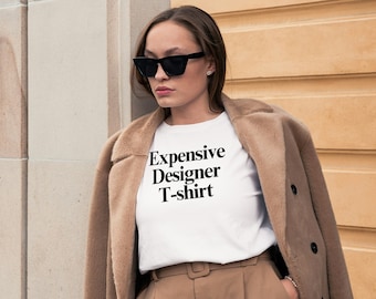 T-shirt de créateur cher, t-shirt tendance de luxe, haut de marque haut de gamme, chemise exclusive, t-shirt souple unisexe
