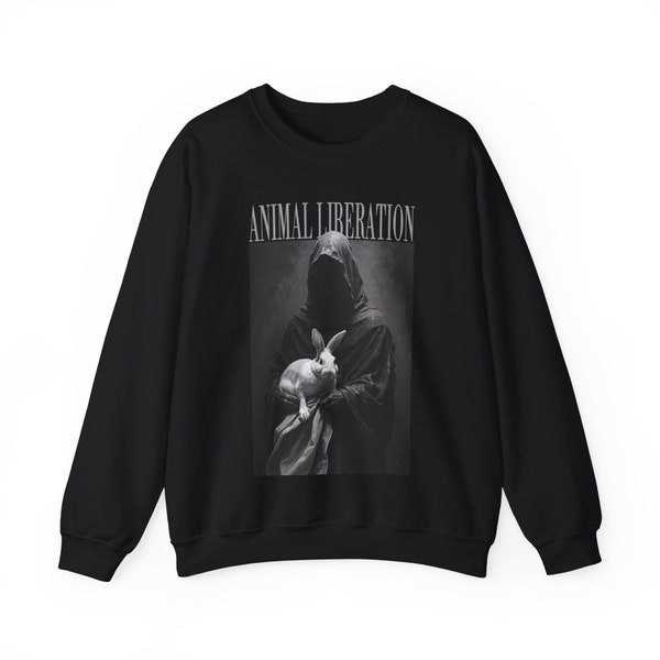 Animal Liberation Crewneck Sweatshirt - Vegan Shirt, Animal Rights, Vegan Metal, Unisex Vegan Clothing