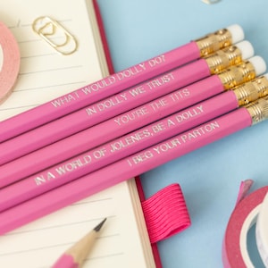 Dolly Parton Pencil Set: Funny Hand-Stamped Stationery Gift for Dolly Fans