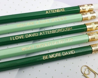 David Attenborough Planet Earth plant and animal lover Pencils, positive pencils gifts, great gift for your green fingered friend