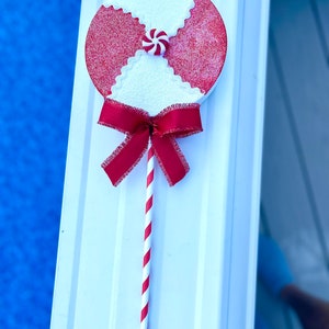 Christmas glitter peppermint lollipop attachment