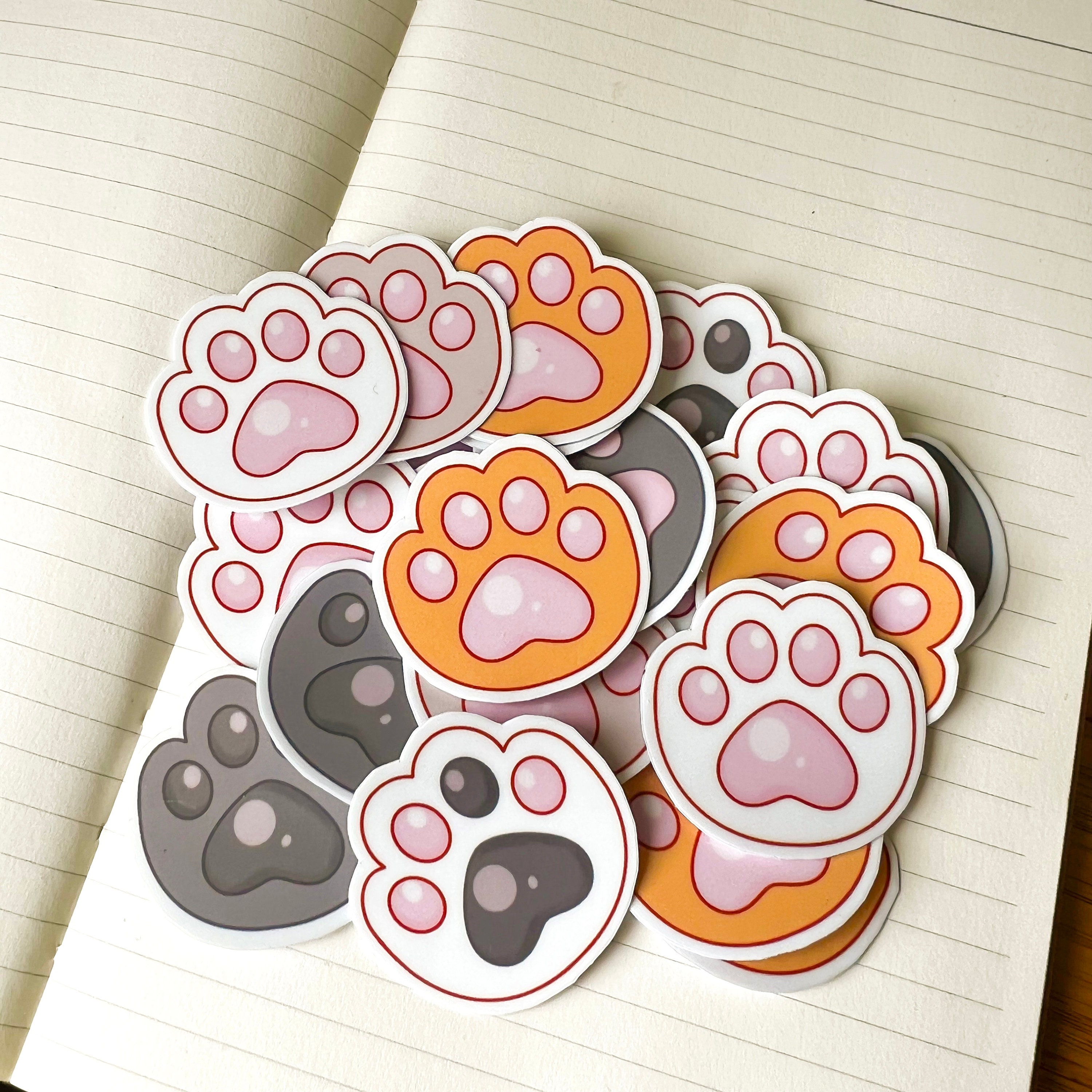 24 Kawaii Cat Paw Stickers Pack Gift for Cat Moms Cat - Etsy