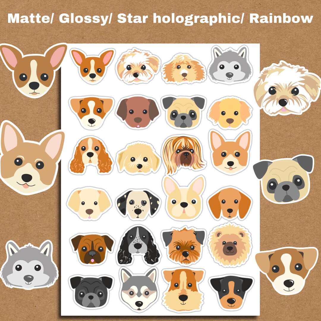 Dog Stickers Pack Cute Animal Decor Diary Journal Planner Etsy